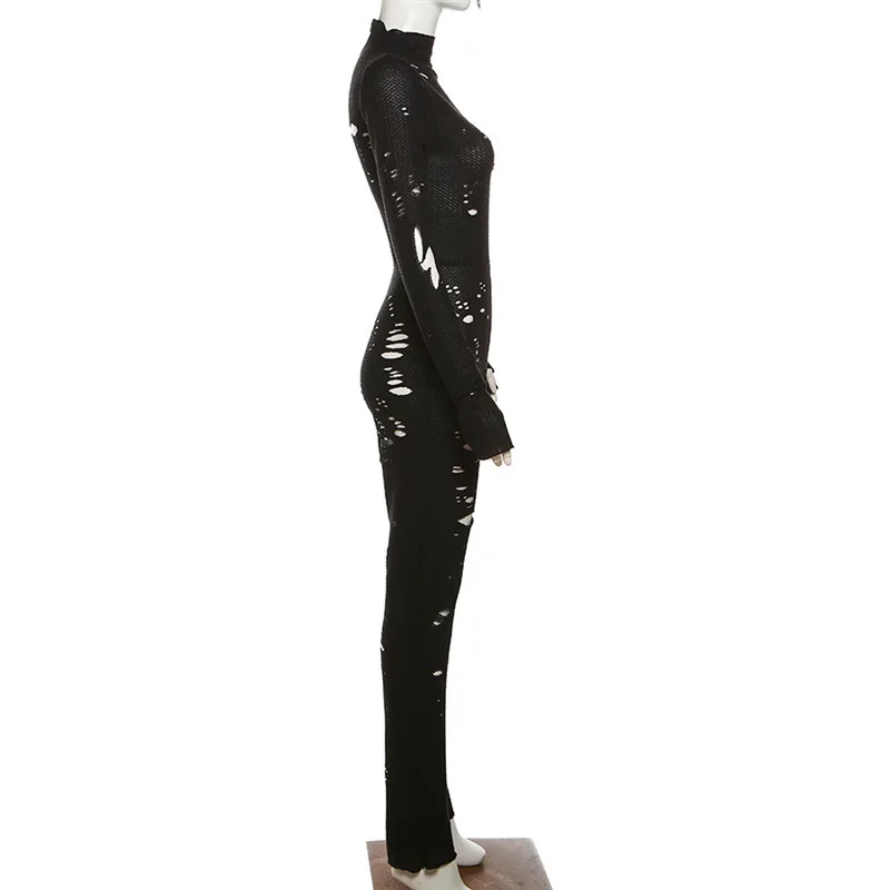 Body Festival Knit Hollow Jumpsuit - Image 6